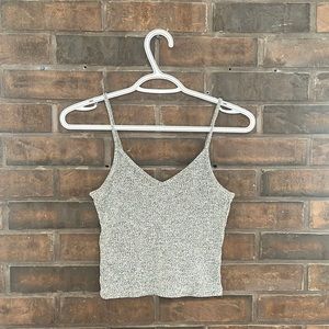 Grey salt and pepper cropped top